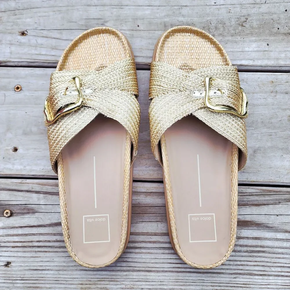 Dolce Vita Women's Sydnee Sandal Vanilla Gold Sz 10M